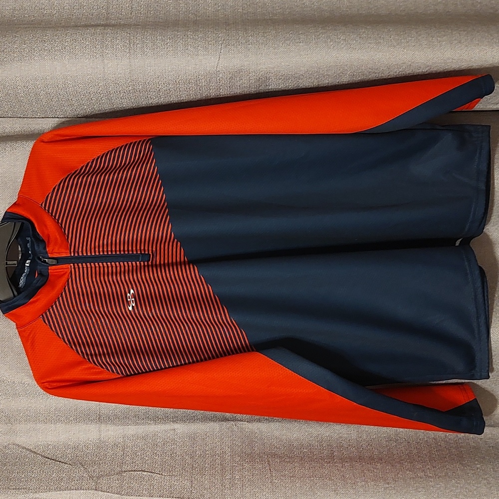 Boombah Quarter Zip Long Sleeve Pullover Red & Navy Blue Sz Large